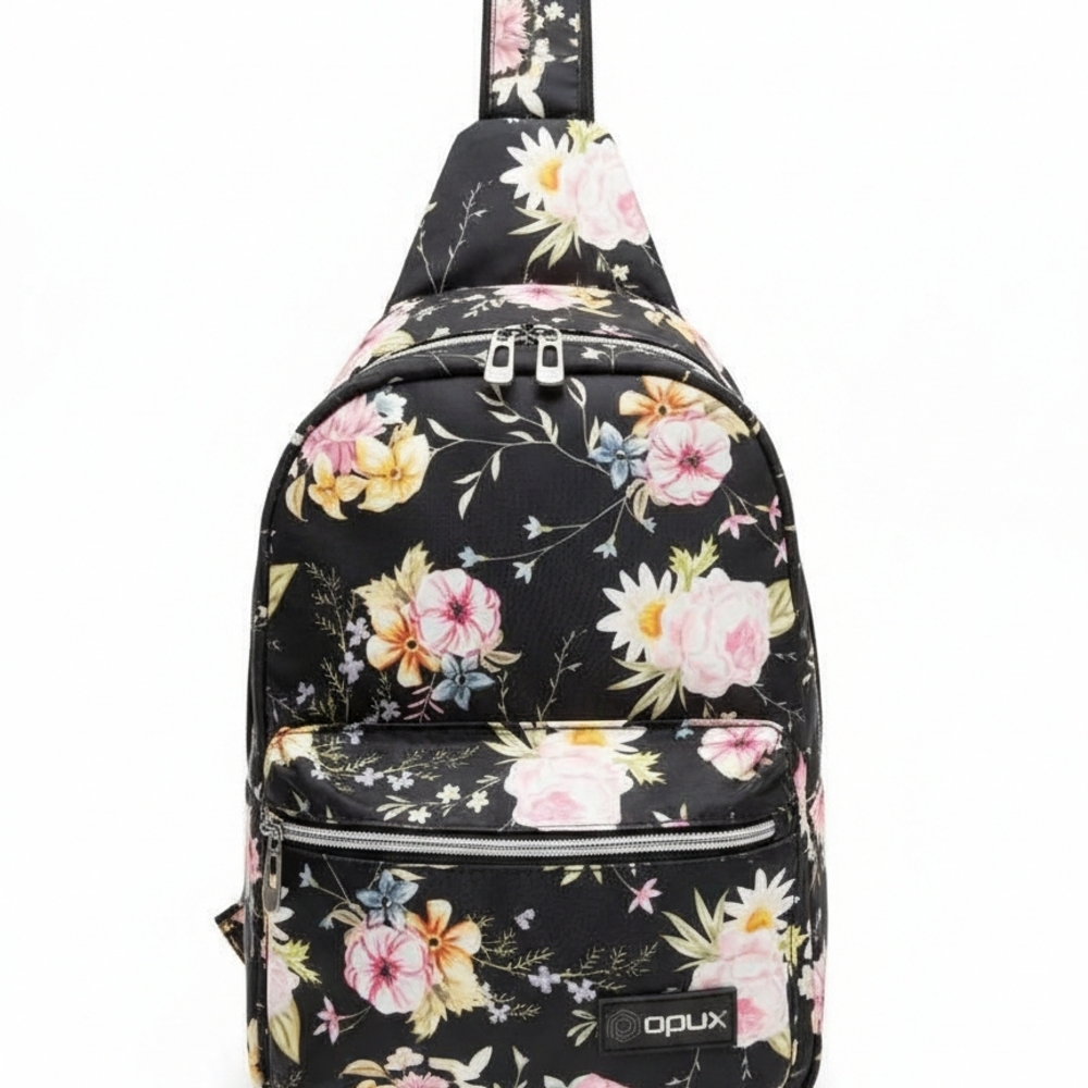 Floral Black Backpack